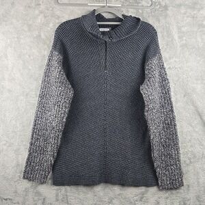 Carbon 2 Cobalt 1/4 Zip‎ Pullover Sweater Mens Medium Gray Cable Knit Preppy
